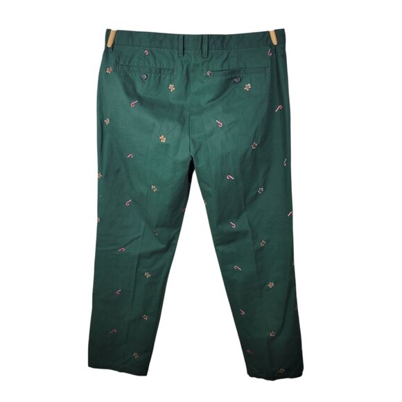 Charleston Threads Pants Men’s 36x30 Green Chino Embroidered Christmas Holiday - Picture 8 of 10